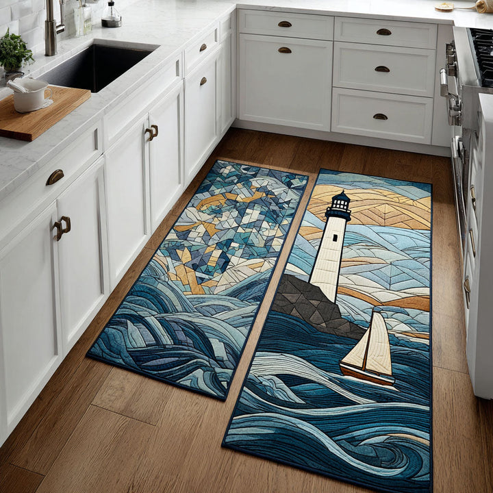 Tapis de cuisine antidérapant – Phare ensoleillé