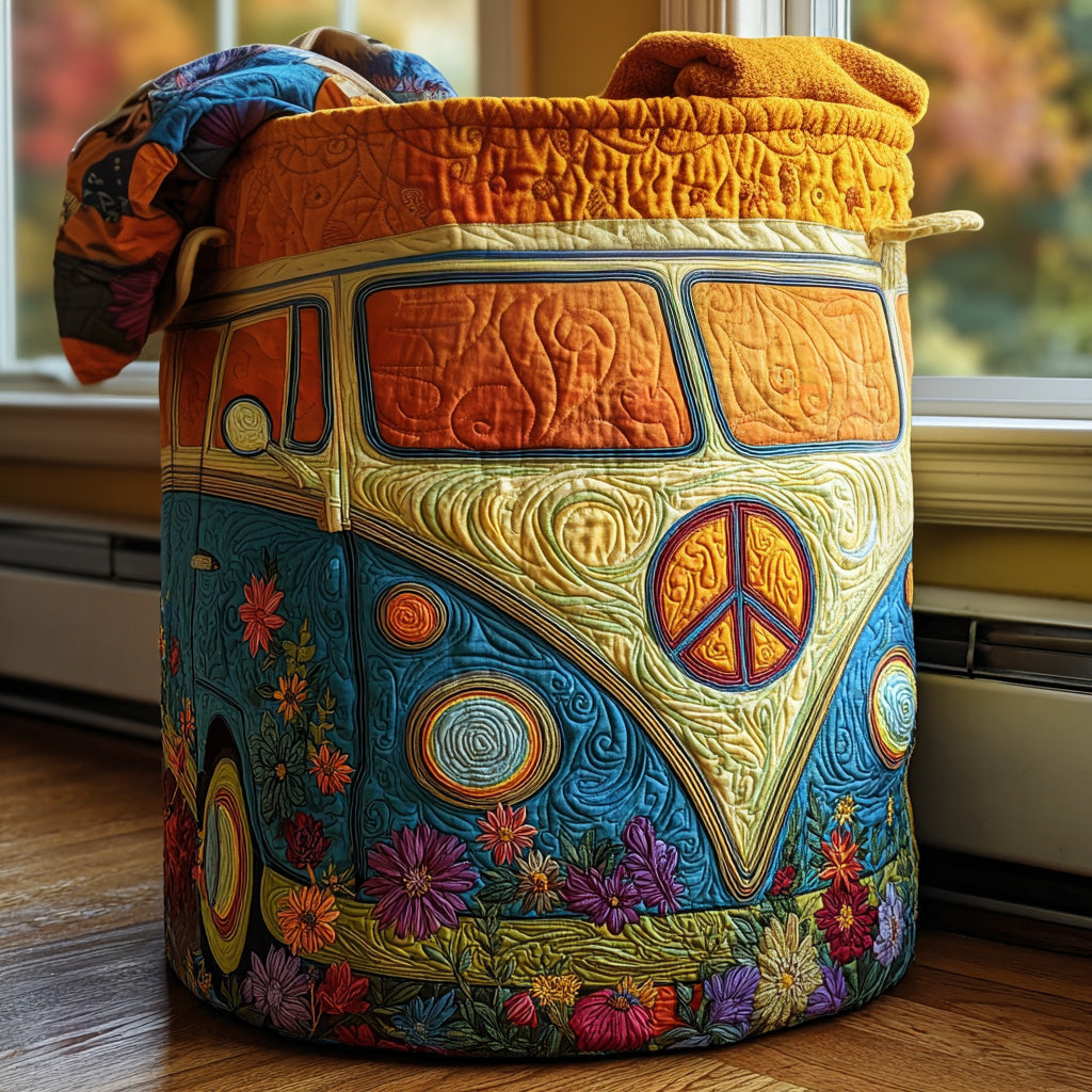 Panier à linge matelassé – Route ensoleillée – vue 1