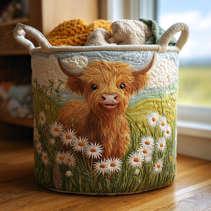 Panier à linge matelassé – Vache Highland – vue 5