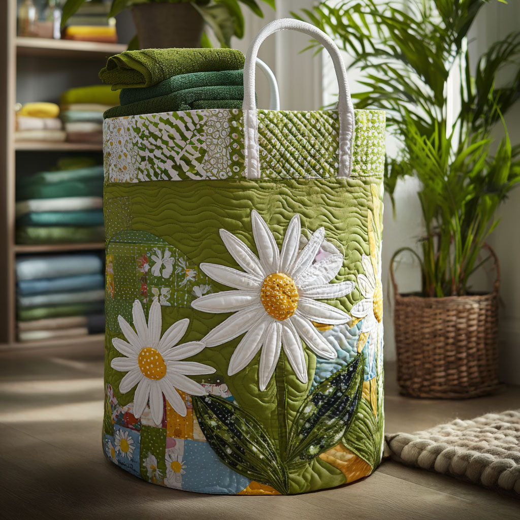 Panier à linge matelassé – Motif floral – vue 1