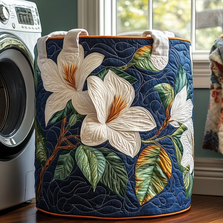Panier à linge matelassé – Magnolias – vue 1