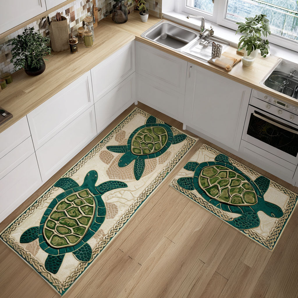 Tapis de cuisine antidérapant – Coquillages délicats