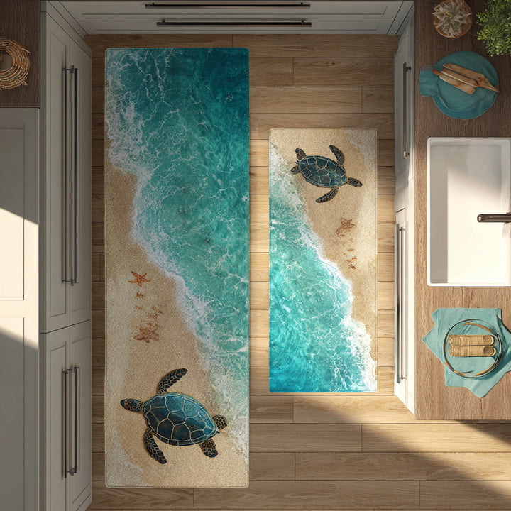 Tapis de cuisine antidérapant – Voyage au fil des vagues
