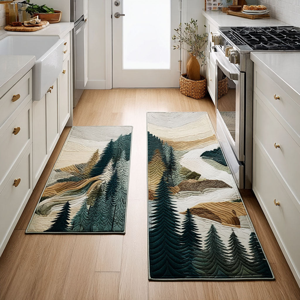 Tapis de cuisine antidérapant – Crête boisée