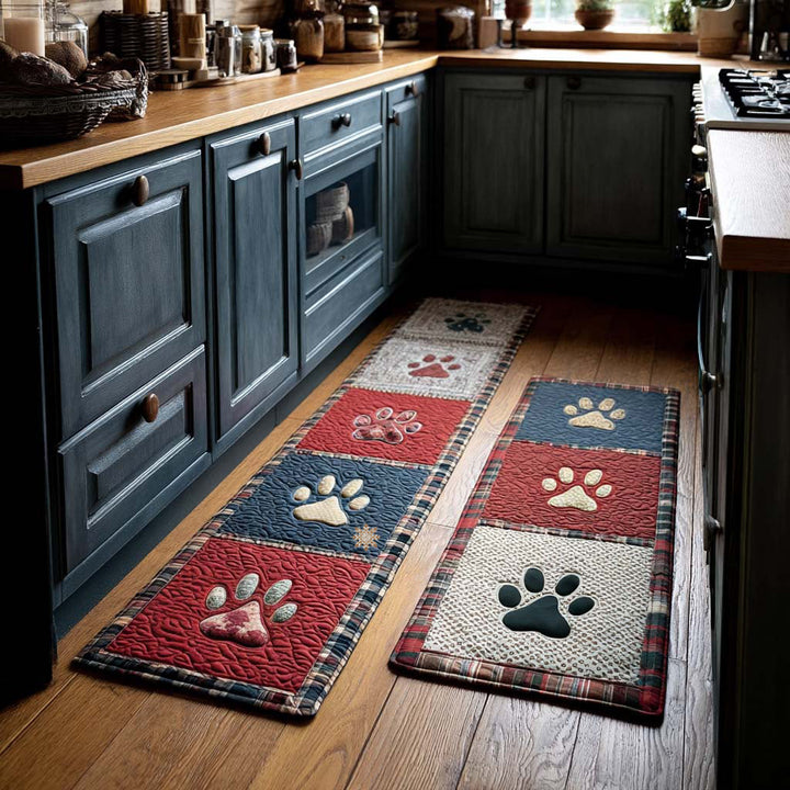 Tapis de cuisine antidérapant – Petites empreintes de pattes