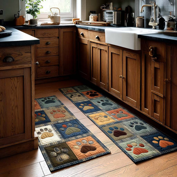 Tapis de cuisine antidérapant – Petites empreintes de pattes