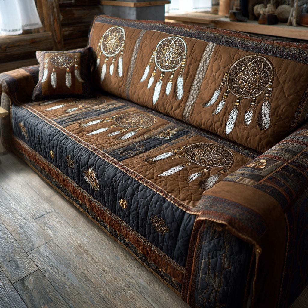 Housse de canapé matelassée – Motif tribal nocturne – image 1