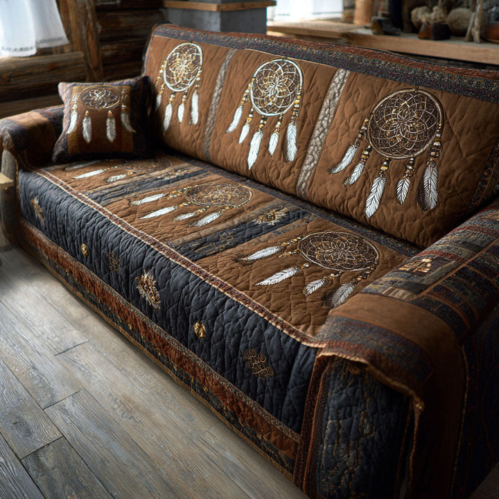 Housse de canapé matelassée – Motif tribal nocturne – image 1
