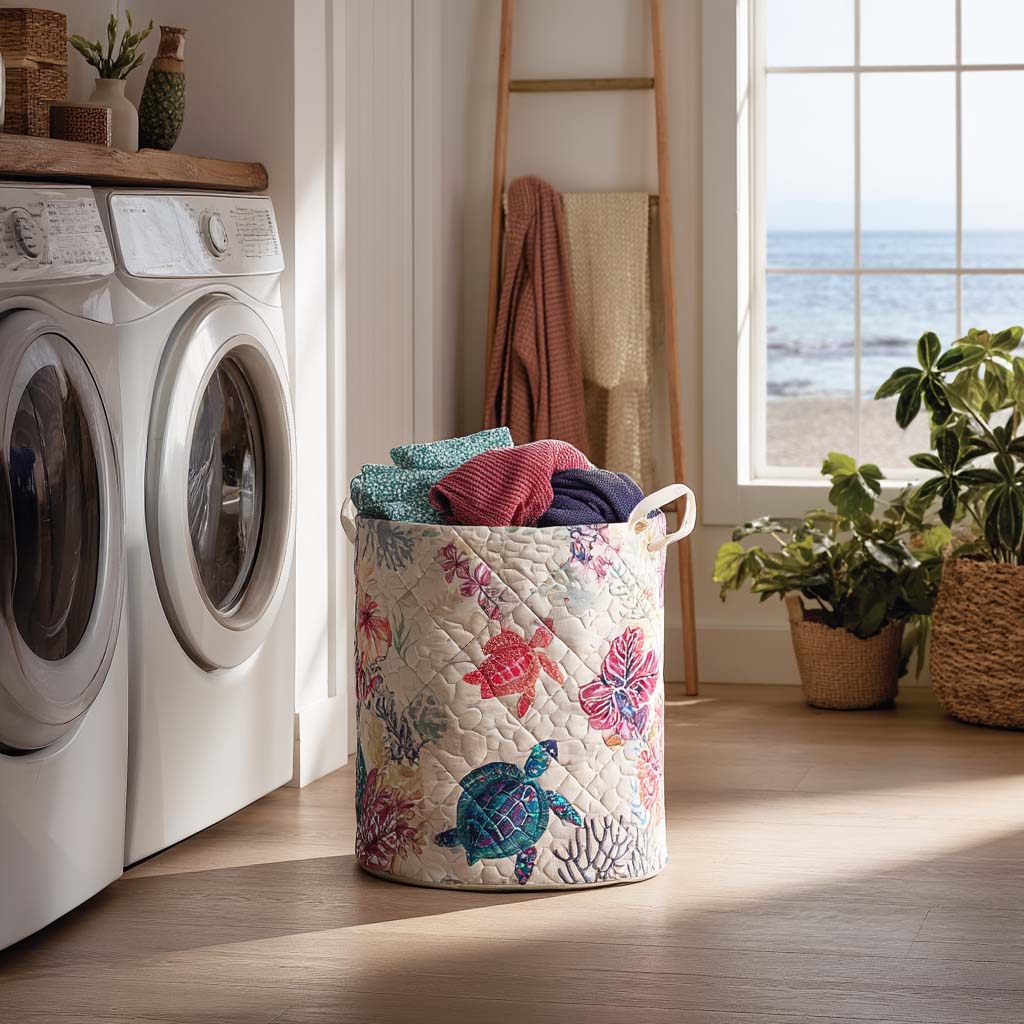 Panier à linge matelassé – Tortue marine – vue 5