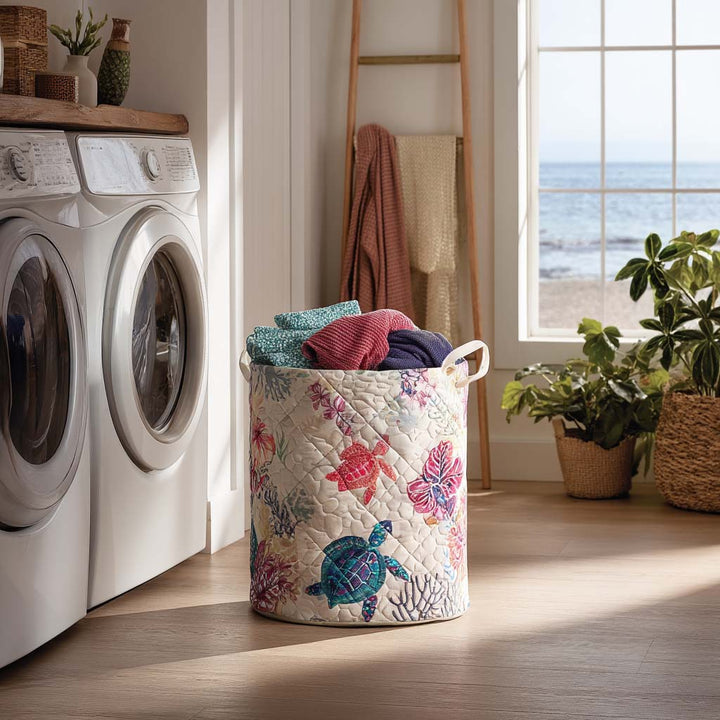 Panier à linge matelassé – Tortue marine – vue 5