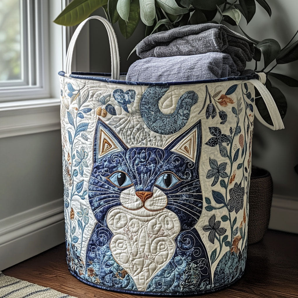 Panier à linge matelassé – Empreintes décoratives – vue 1