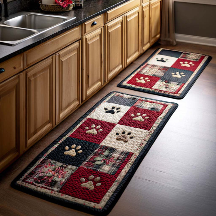 Tapis de cuisine antidérapant – Empreintes de pattes chaleureuses