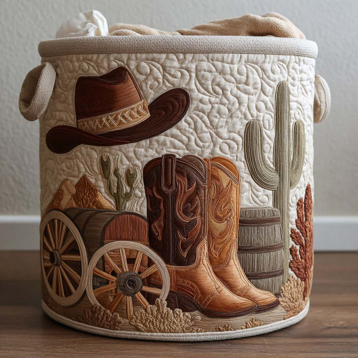 Panier à linge matelassé – Style western – vue 1