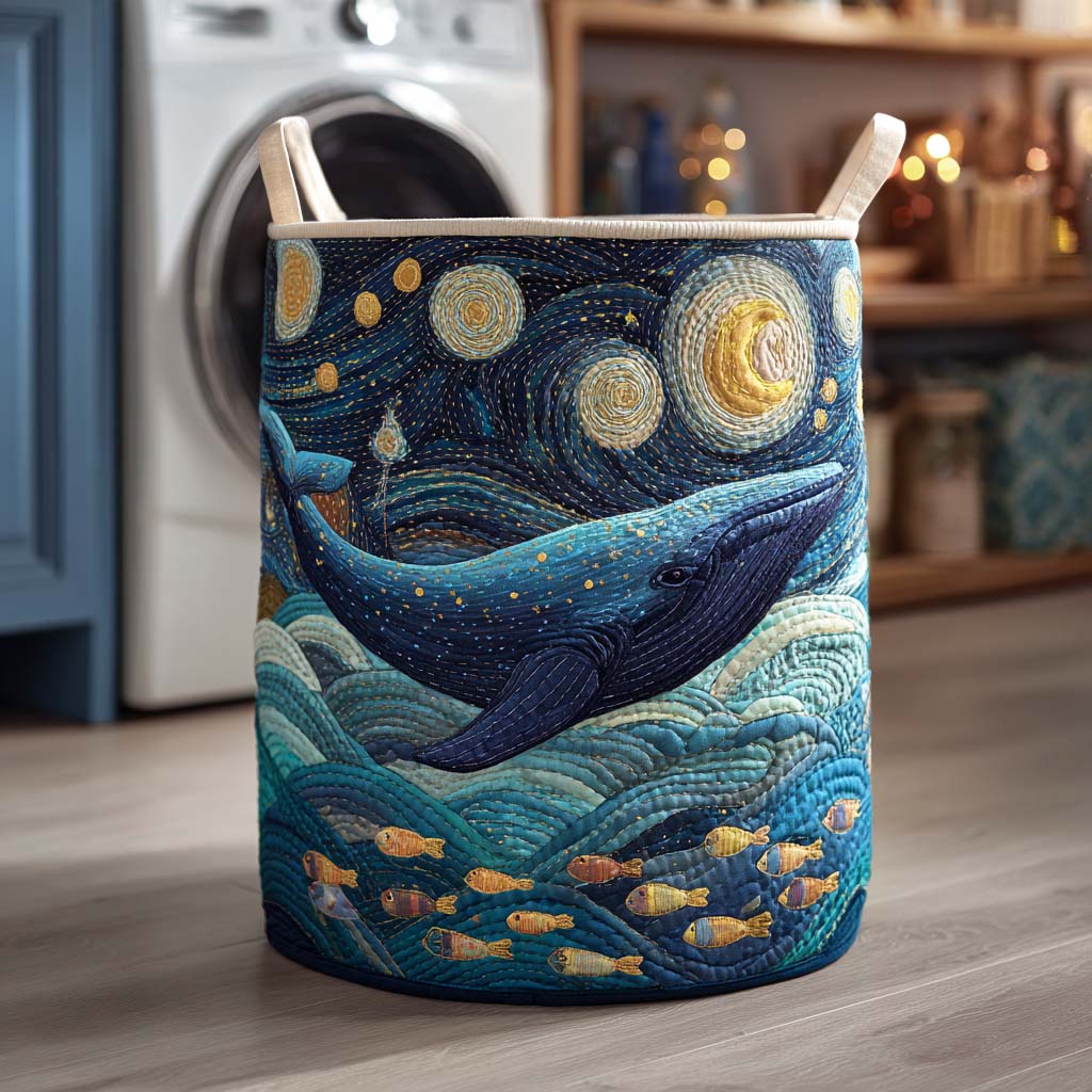 Panier à linge matelassé – Motif marin – vue 4