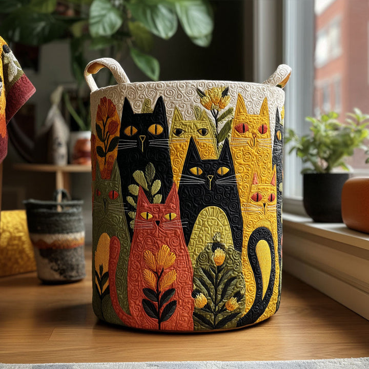 Panier à linge matelassé – Chats – vue 1