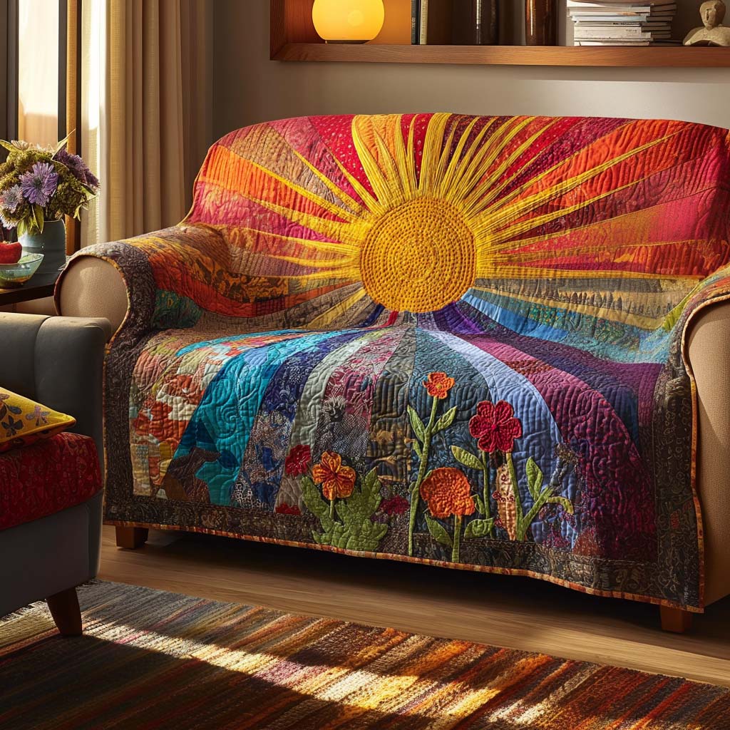 Housse de canapé matelassée – Motif ensoleillé – image 1