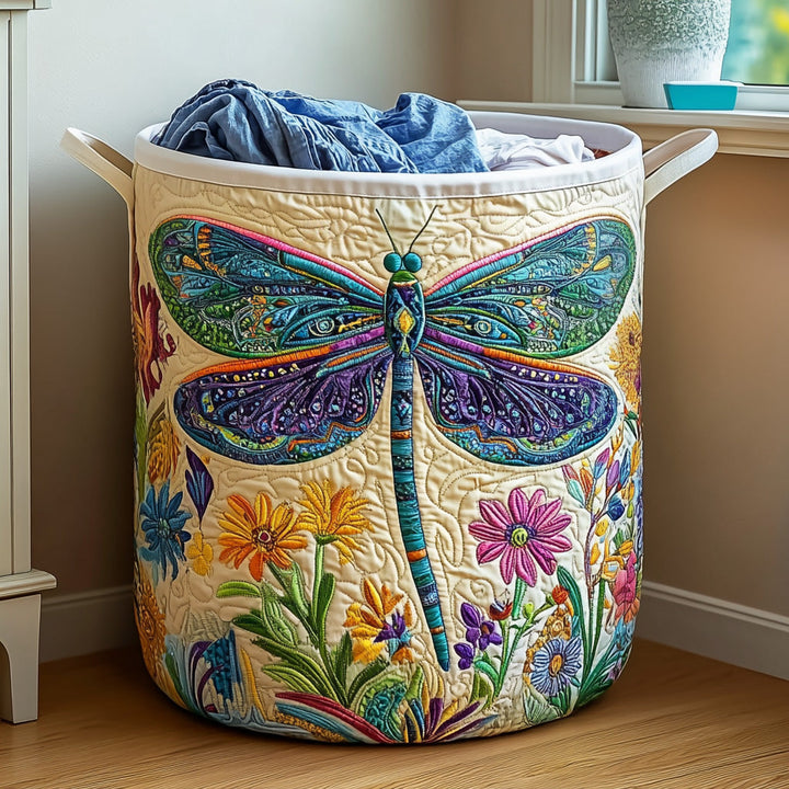Panier à linge matelassé – Motif floral – vue 1