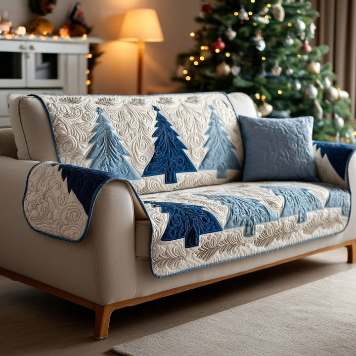 Housse de canapé matelassée – Pins hivernaux – image 1