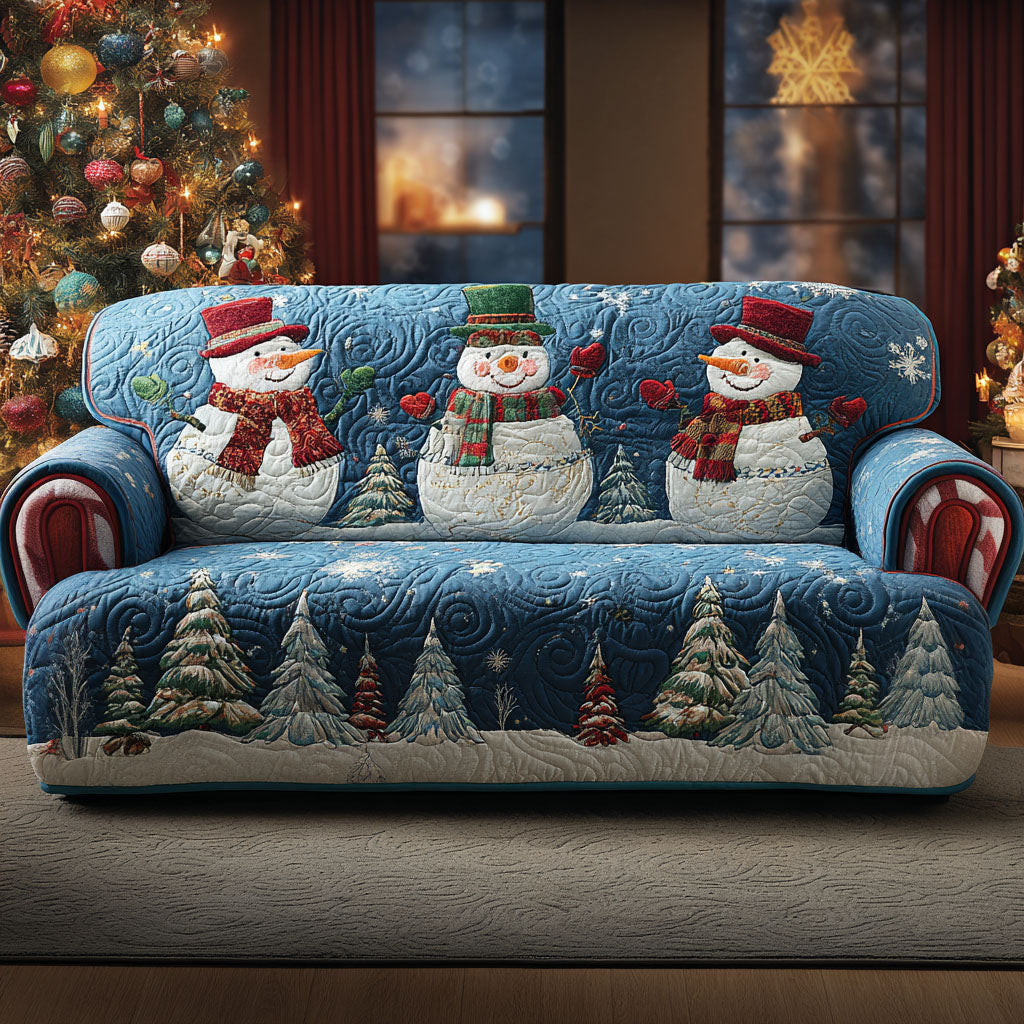 Housse de canapé matelassée – Motif hivernal – image 1