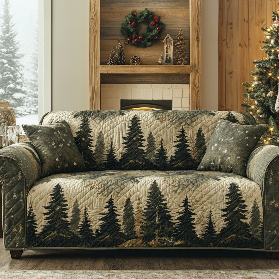 Housse de canapé matelassée – Forêt paisible – image 1
