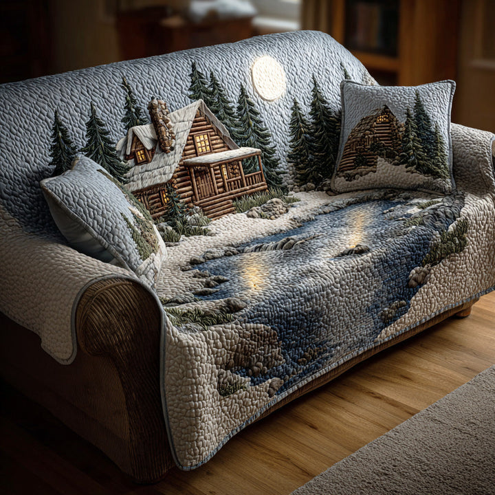 Housse de canapé matelassée – Style forêt rustique – image 1