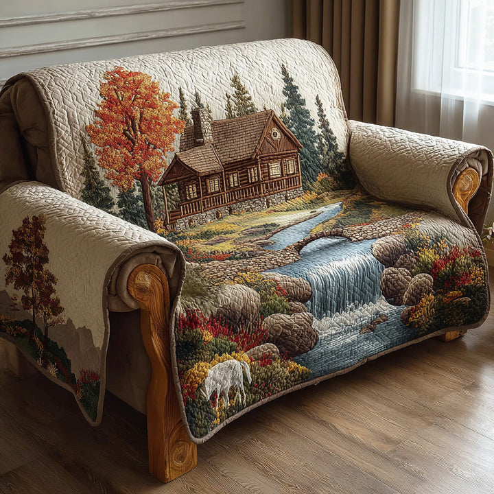 Housse de canapé matelassée – Style rustique – image 1