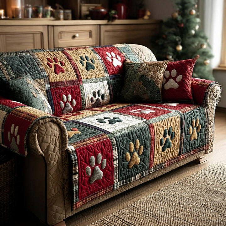 Housse de canapé matelassée – Motif de Noël – image 1