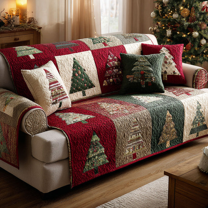Housse de canapé matelassée – Motif de Noël chaleureux – image 1
