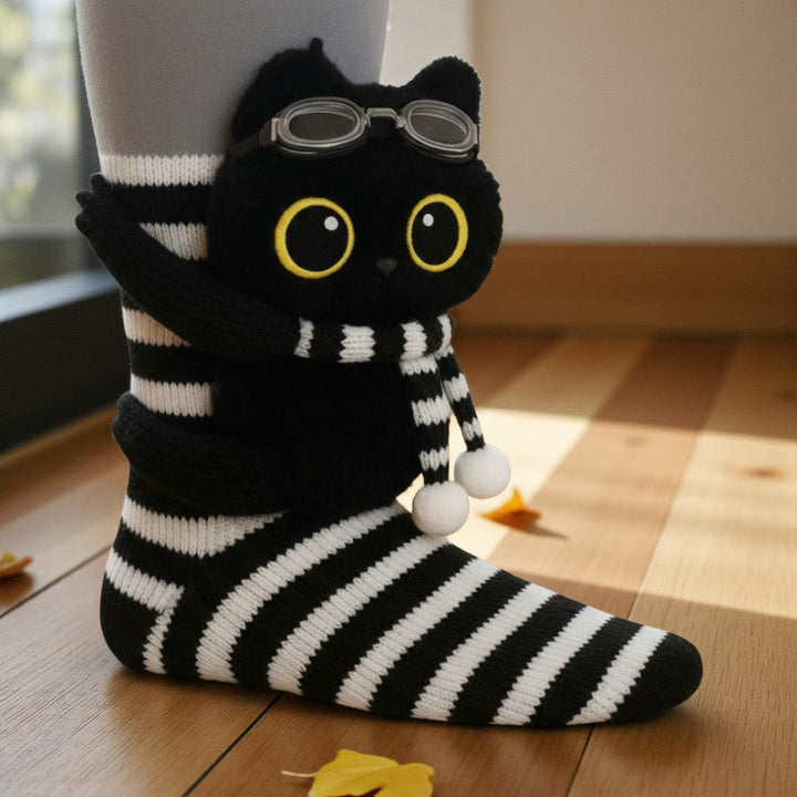 Zoe Rayées Chaussettes Animaux